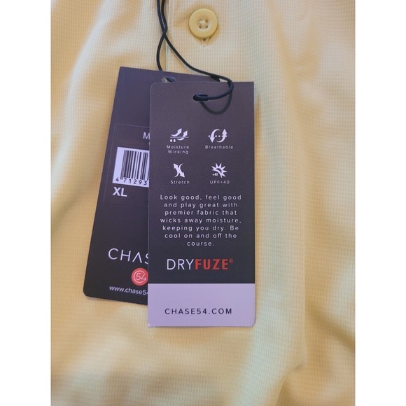 Chase 54 Mens Golf Polo Shirt Moisture Wicking UPF+40 Size XL NWT - Picture 8 of 11
